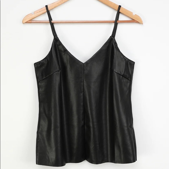 *NEW* Black Vegan Leather Cami Top - Picture 2 of 6